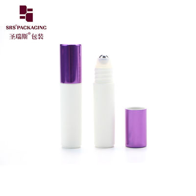 RPA-5ML White Roll On dengan Top Cap Emas PP PCR Roller Bottle Cap Perak Aluminium Dengan Ball Baja Empty Packaging