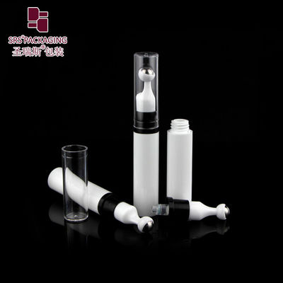 A0031-10ML Putih Roll On dengan Kepala Pompa Tanpa Udara Bola Roller Baja Rinsing Botol Serum Mata Putih Kemasan Kosmetik