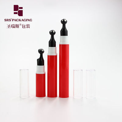 5ml 10ml 12ml 15ml Hot Red Roll On dengan Roller Ball Metal Massage Roller Bottle Container untuk Eye Cream Eye care Packagi