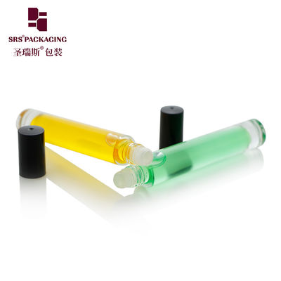 GB1-10ml Empty Roll On Glass Bottle Black Plastic Cap untuk minyak esensial parfum