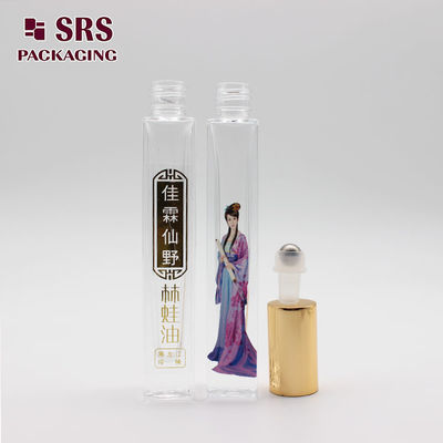 GB2-10ml Square Perfume Glass Roller Ball Container Kosong Dengan Pola Pencetakan 3D