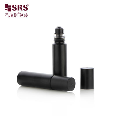 Glass Matte Black Roll On Container dengan warna dan logo yang dapat disesuaikan untuk botol parfum portabel