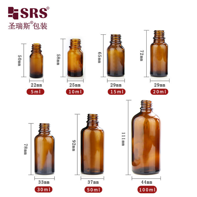 D001 Empty Amber UV Proof glass vial bottles with Dropper Cap Glass pipette for Essential Oil
